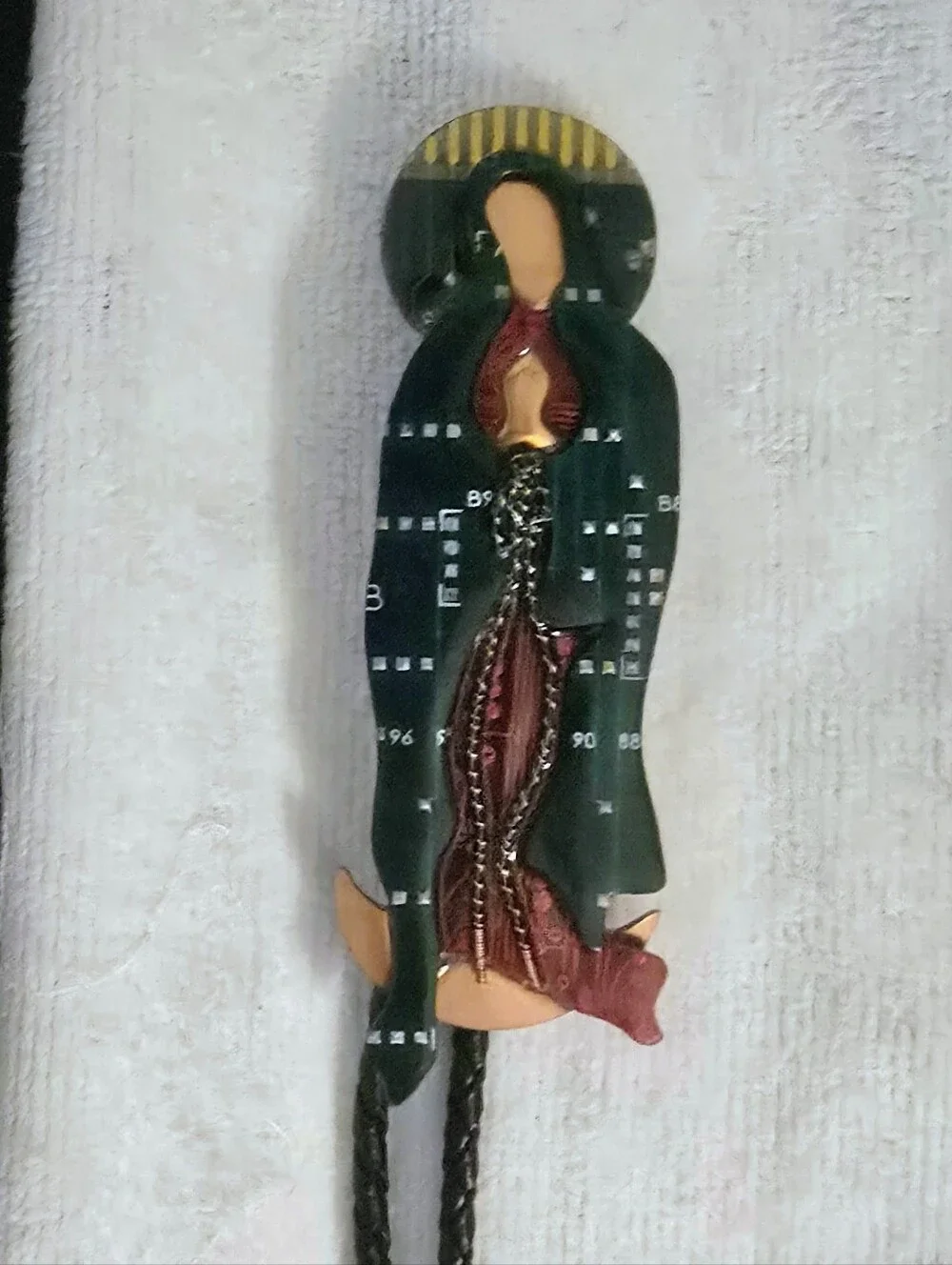 THE VIRGIN OF THE CIRCUIT — ONE OF ONE TECHNO RELIC BOLO TIE